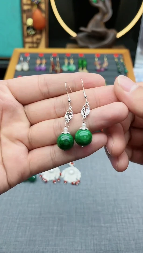 【闪购商品】玛瑙/玉髓耳钉银S925镶嵌308000