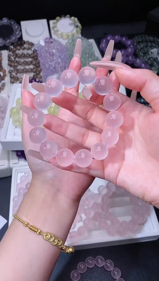 水晶手链未镶嵌421.3果冻马粉手串 多样性发其一