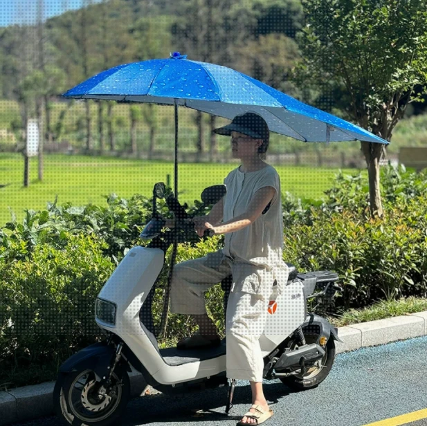 电动车电瓶车遮阳伞防晒雨棚支架外卖电动车遮阳雨棚