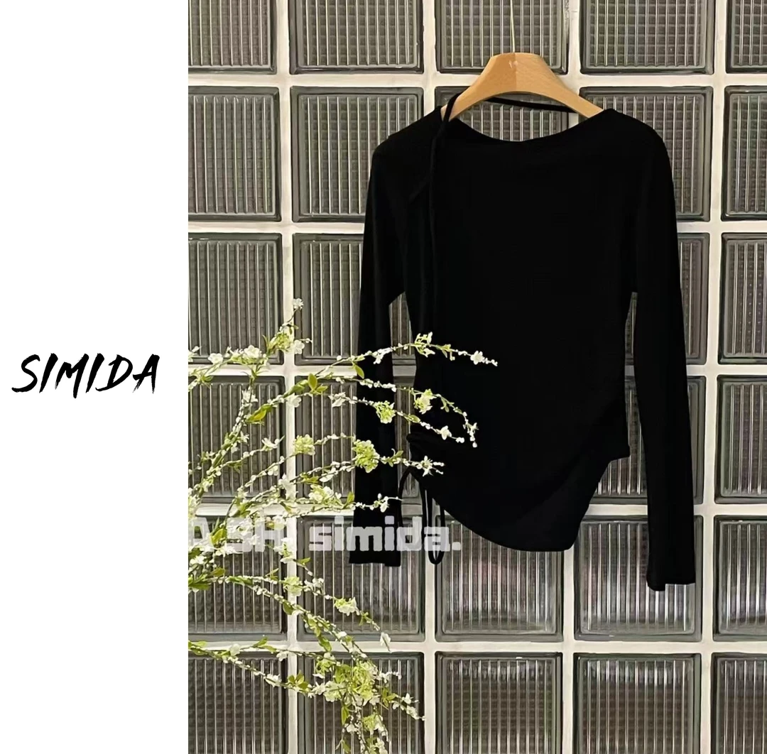 SIMIDA诗觅   设计飘带斜领上衣