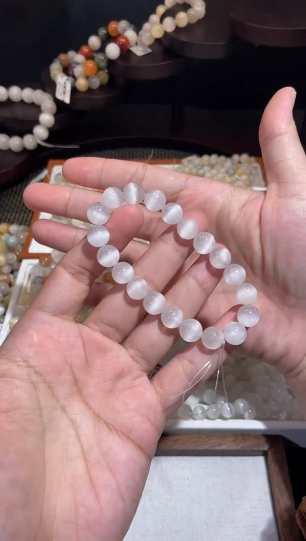 未镶嵌手串水晶8号链接-9咪+-兔毛水晶手串