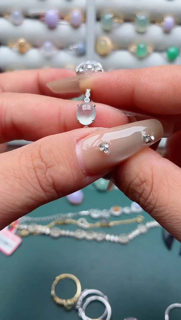 银S925镶嵌戒指翡翠.