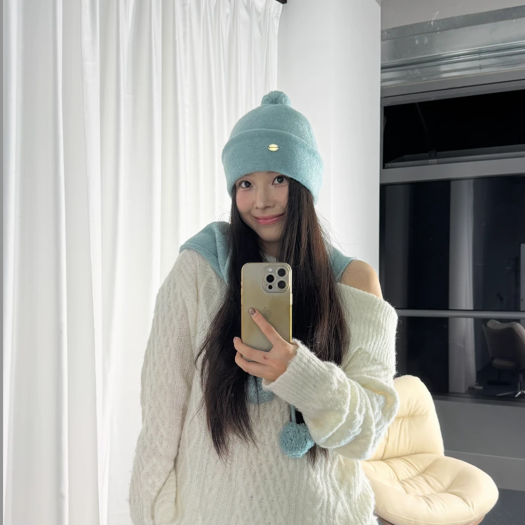 针织帽秋冬百搭针织圆领女无檐慵懒风帽子围巾