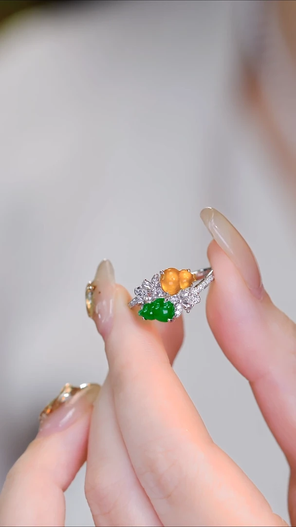 18K金镶嵌戒指翡翠74