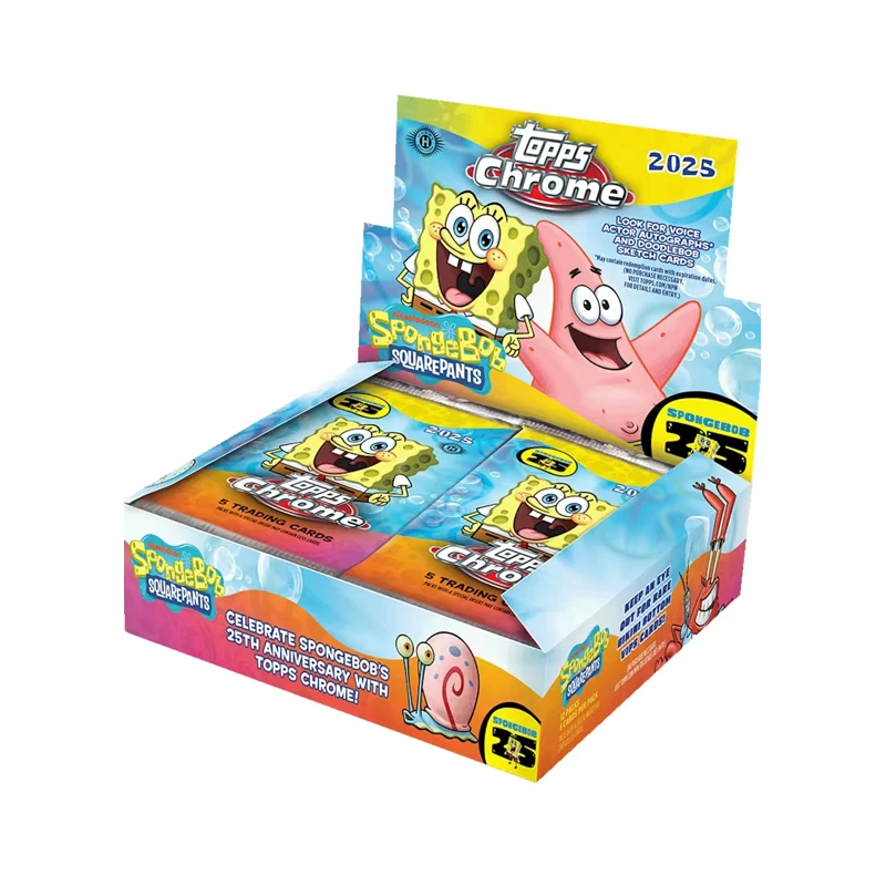 【拆盒】2025 Topps 海绵宝宝Chrome 25周年收藏卡（下单默认代拆）
