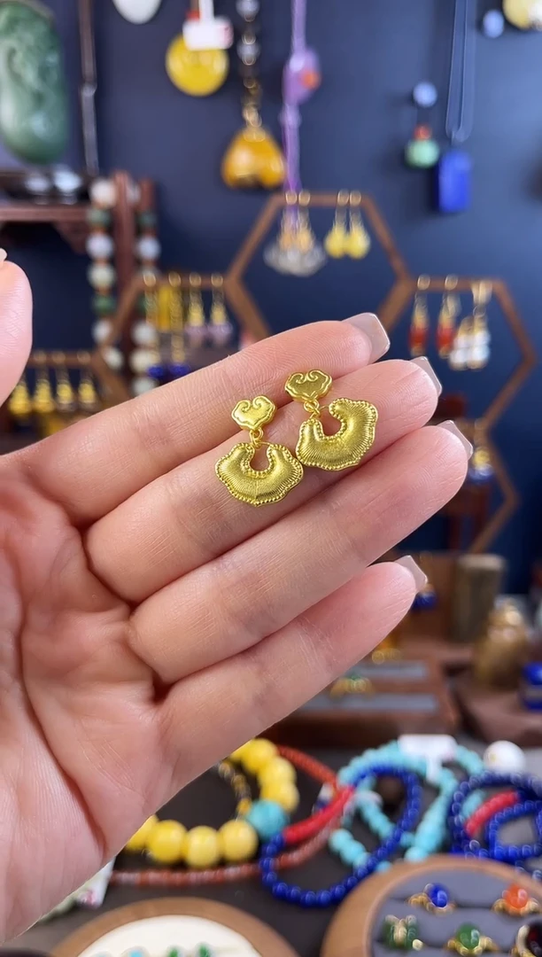 如意祥云锁耳钉设计款