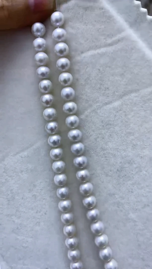 银S925镶嵌淡水珍珠耳饰项链