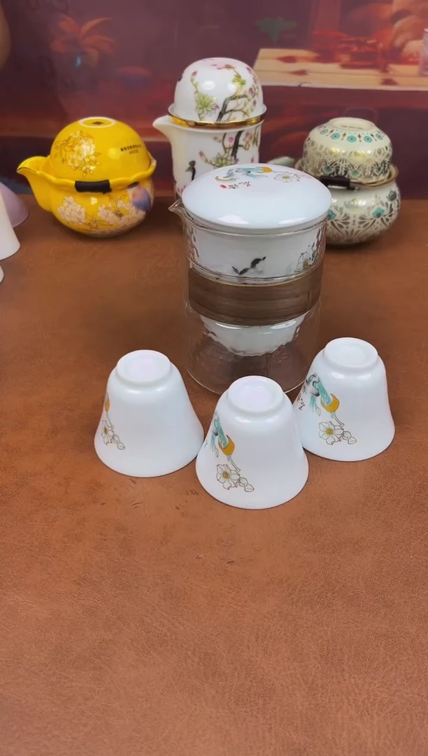 陶瓷茶具摆件旅行套组