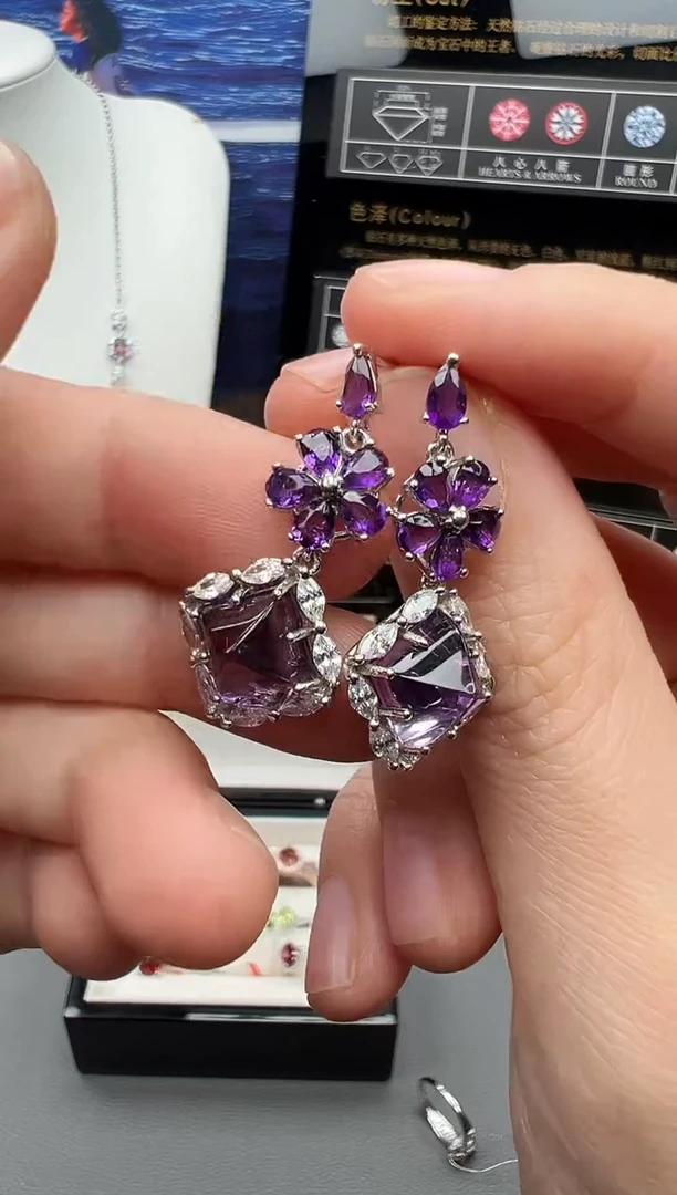 银S925镶嵌戒指水晶55