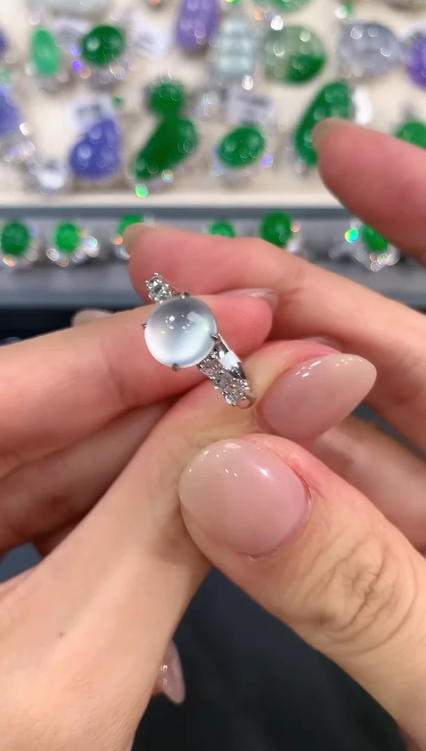 翡翠戒指18K金镶嵌w50