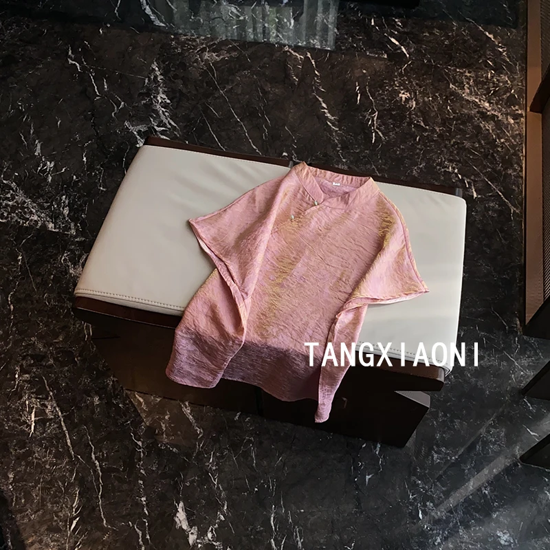 2店 渠道货【幻彩金粉】重磅盘扣上衣