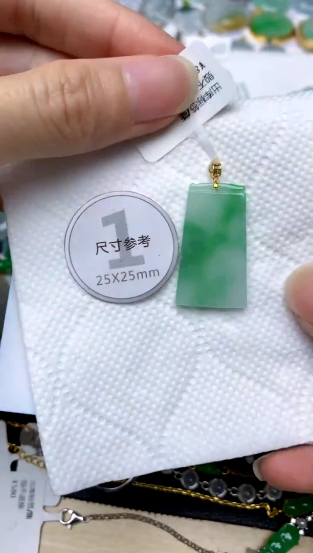 颈饰18K金镶嵌翡翠天然A货翡翠