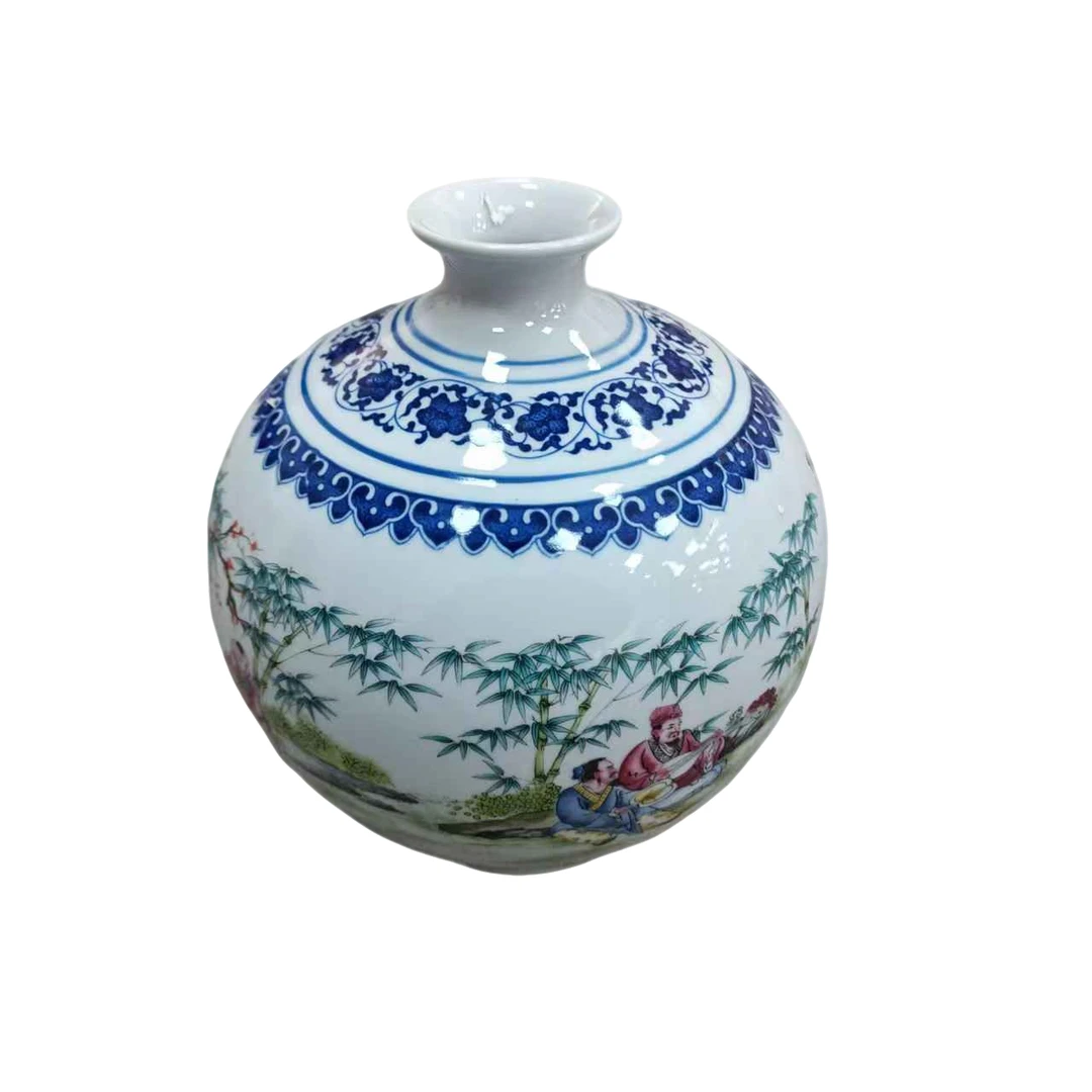 A09-竹林七贤青花赏瓶