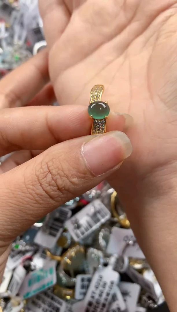 银S925镶嵌戒指翡翠?****࿐888----1