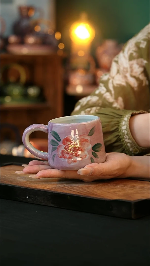 杯手绘心瓷陶瓷浮力