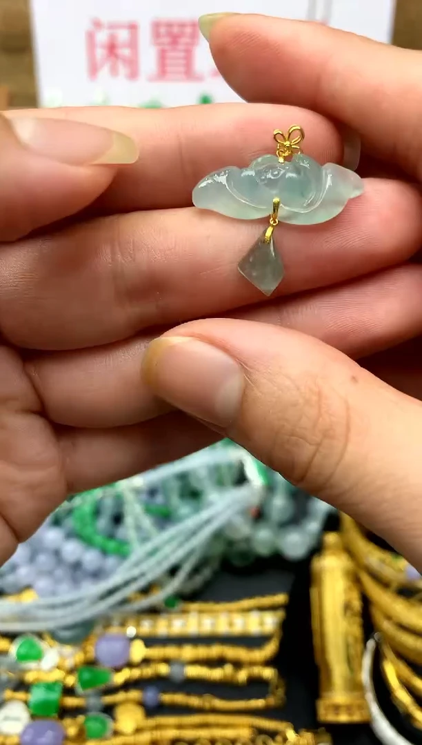 翡翠18K金镶嵌颈饰52-中国好珍宝