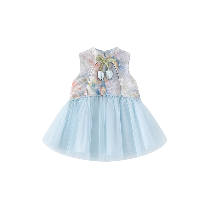 【现货】XQ259600‘云水寒’女童连衣裙夏季国风纱裙汉服儿童公主裙