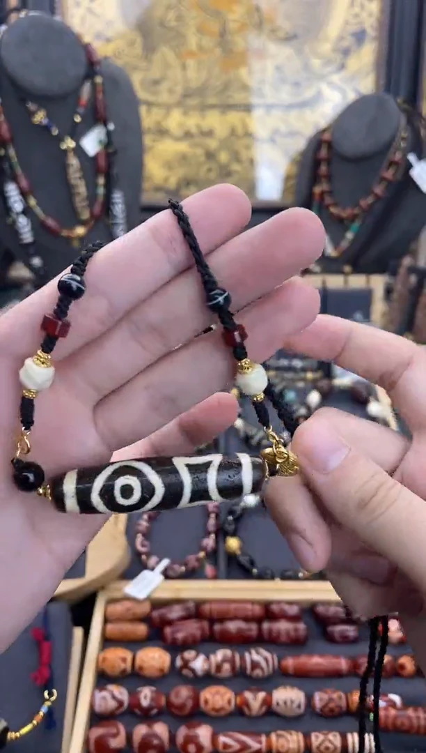 玛瑙/玉髓颈饰未镶嵌美泓牙黄大尺寸双天地锁骨链