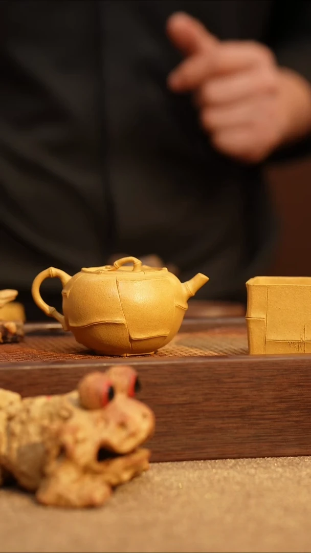 茶壶紫砂紫砂黄龙山黄段小圆竹