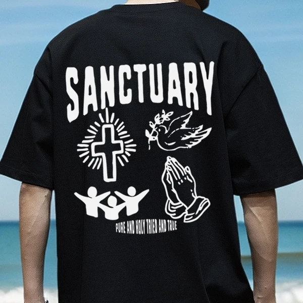 短袖男t恤气场强大高级感男装2025年帅气潮牌废土风美式纯棉