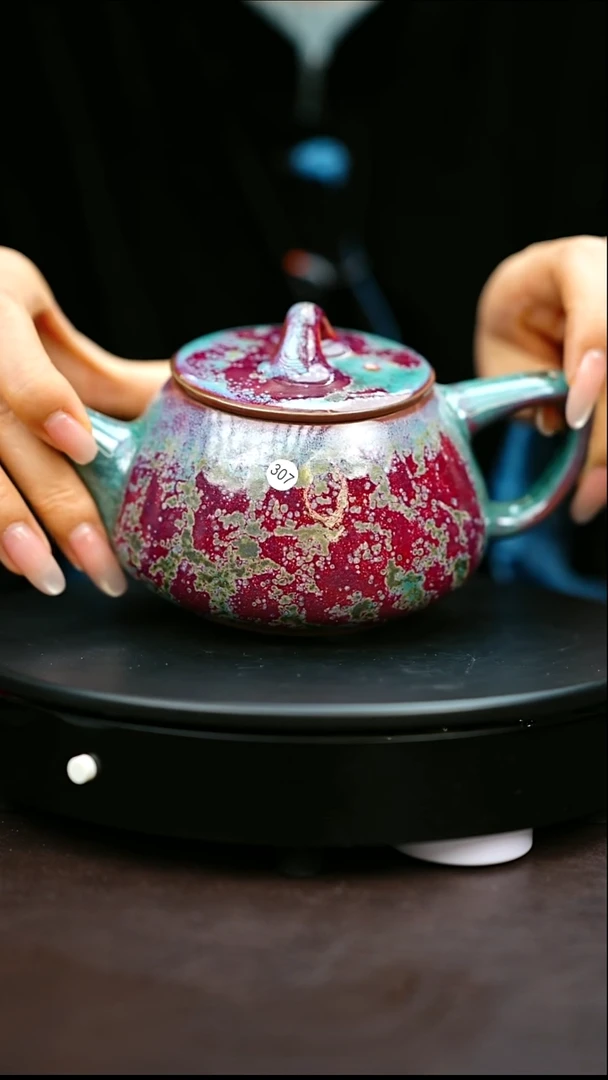 307#原矿钧瓷炉钧釉石瓢壶