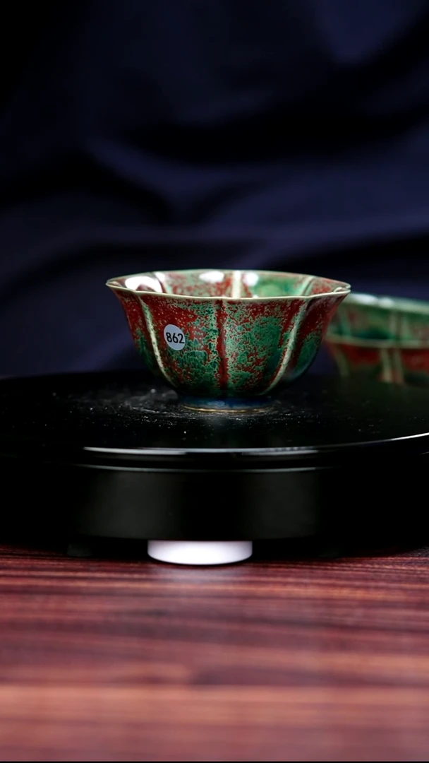 壶862#于大鹏级品原矿钧瓷葵口杯