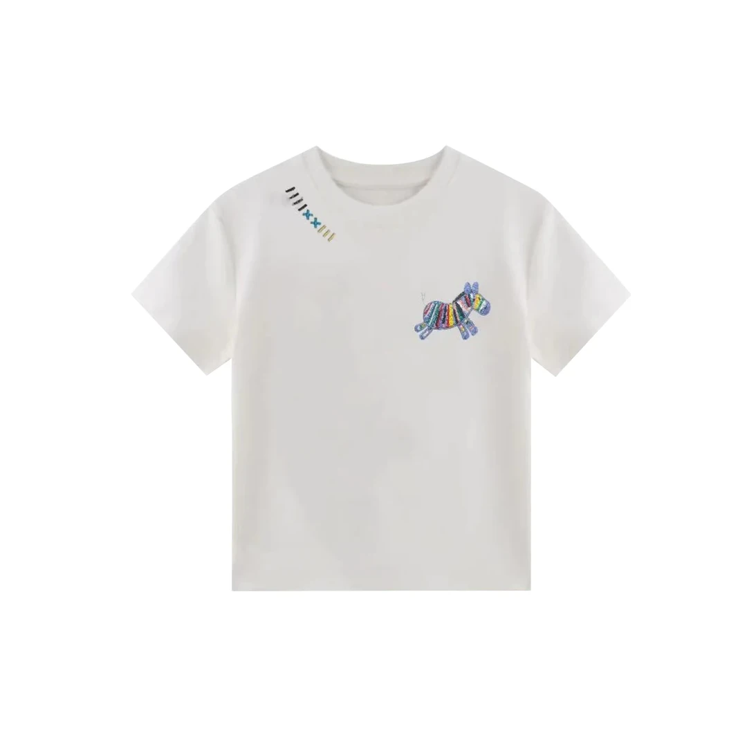 设计感彩色小马重工刺绣短袖T恤女2025春夏季新款显瘦圆领上衣