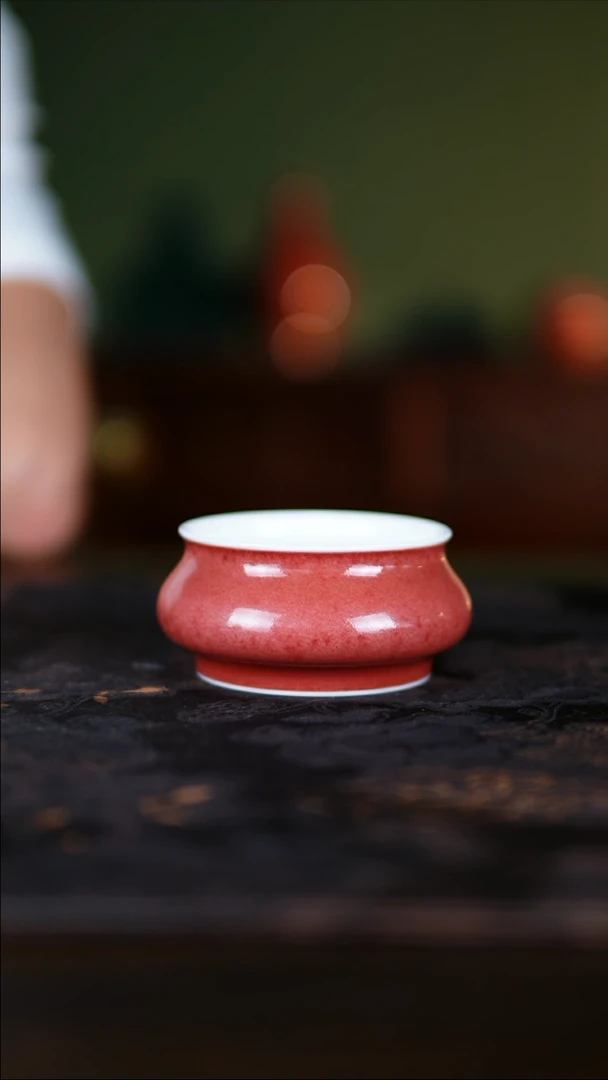 杯子景德镇纯手工陶瓷豇豆红