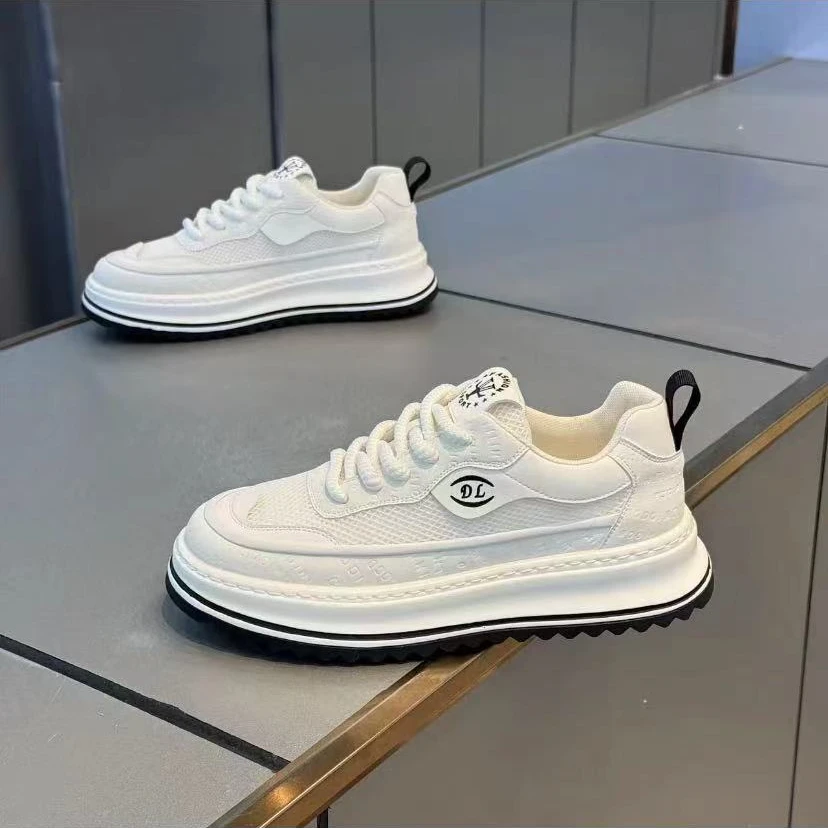 男鞋2025夏季网面透气男鞋潮流轻奢小白鞋男款软底增高休闲鞋男