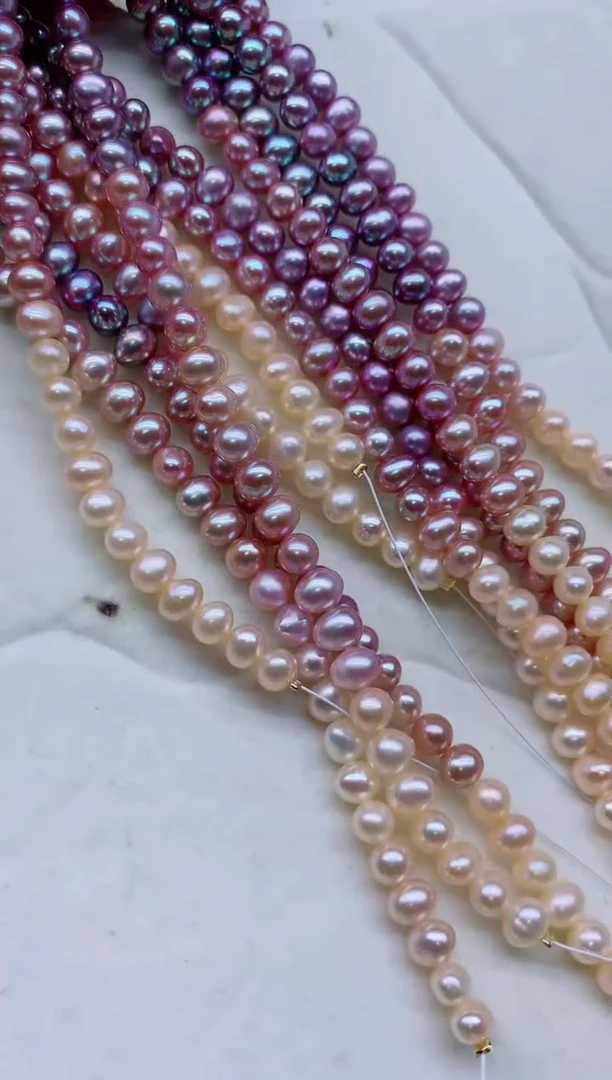 未镶嵌淡水珍珠裸珠无扣头多样性发其一，非无暇