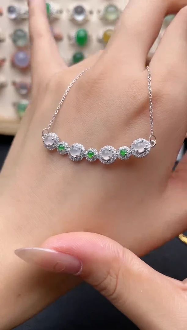 【闪购商品】翡翠戒指银S925镶嵌一物一证一礼盒