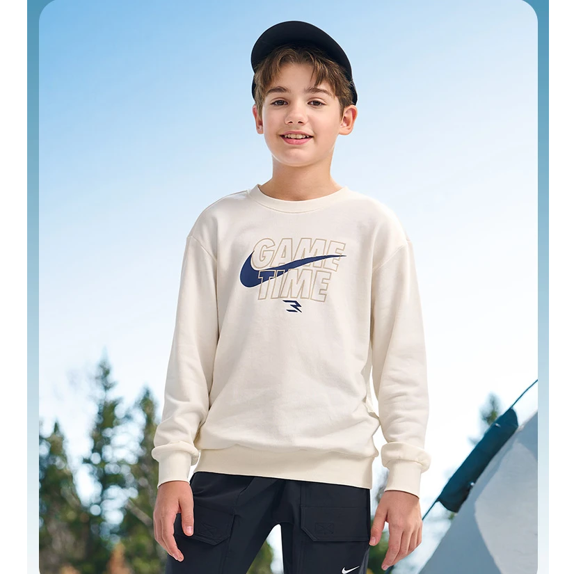 NIKE 3BRAND耐克儿童男女童装秋冬圆领印花卫衣RWN-FW-1229