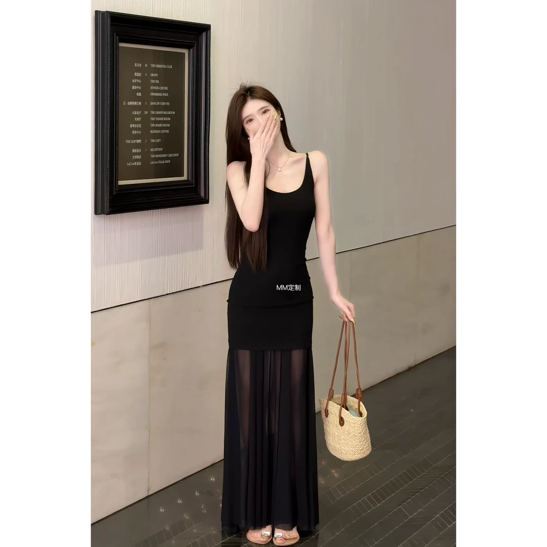 【萌萌家定制】秋季爆款洋气气质时尚百搭黑色裙子显瘦裙套装A363