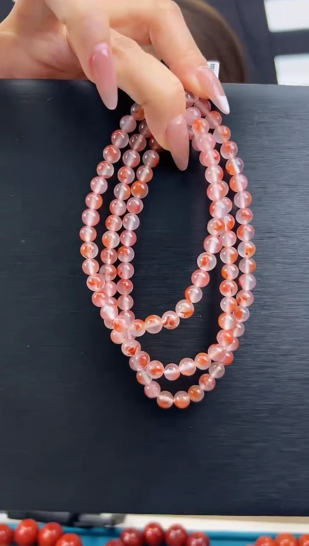 南红玛瑙珠串未镶嵌8.7-6mm（多样式）8133083006