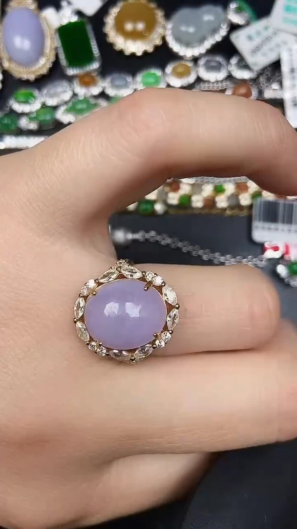 银S925镶嵌戒指翡翠1300