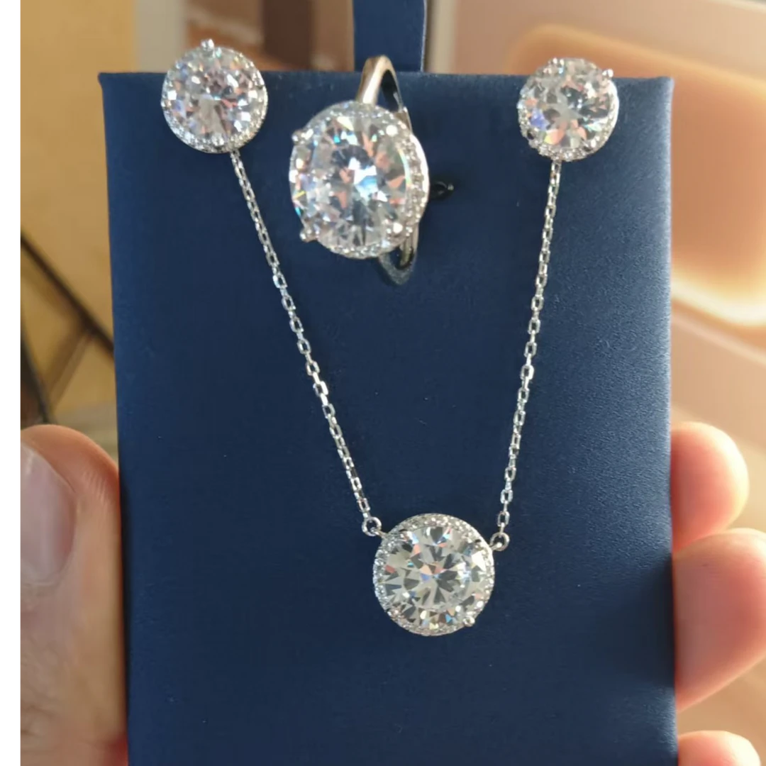 非金属莫桑石项链 爱敏首饰套装