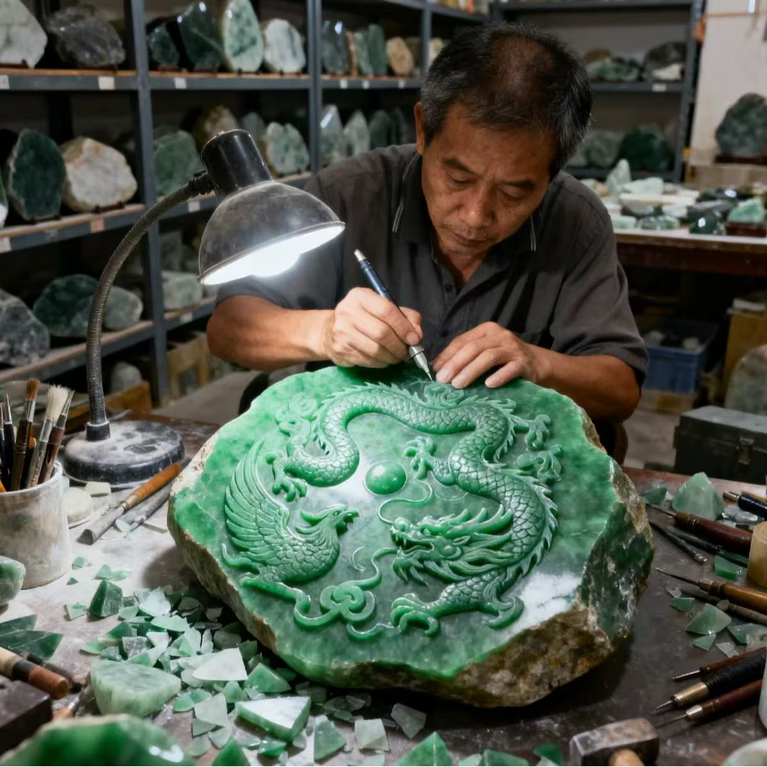 翡翠雕刻多种款式可选免费定制加工