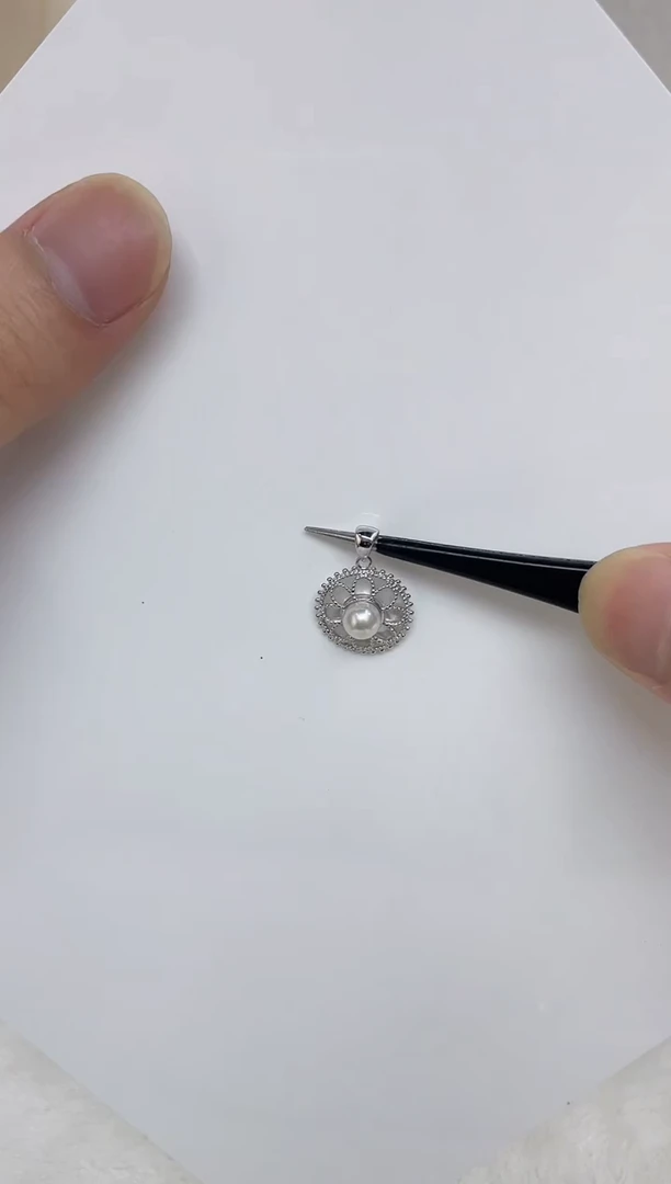 海水珍珠银S925镶嵌颈饰