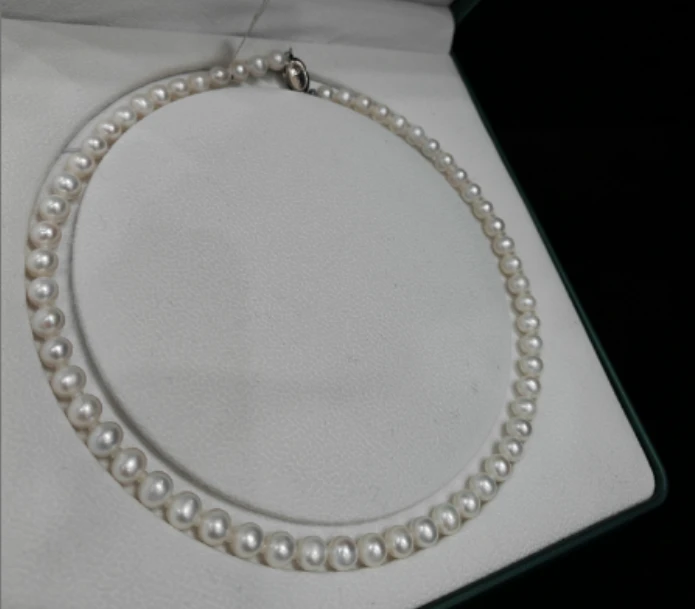 【CC优选】s925银 天然淡水珍珠项链 7-8mm YS590 1-10g