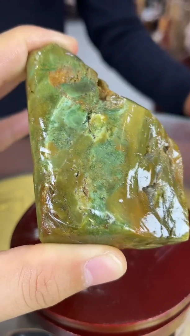 未镶嵌珠宝奇石硅化玉缅甸天然树化玉手把件