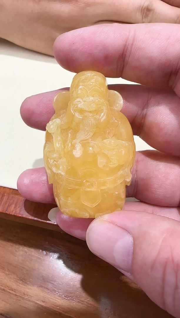 【闪购商品】蜜蜡手链未镶嵌蜜蜡26g雕刻件财神