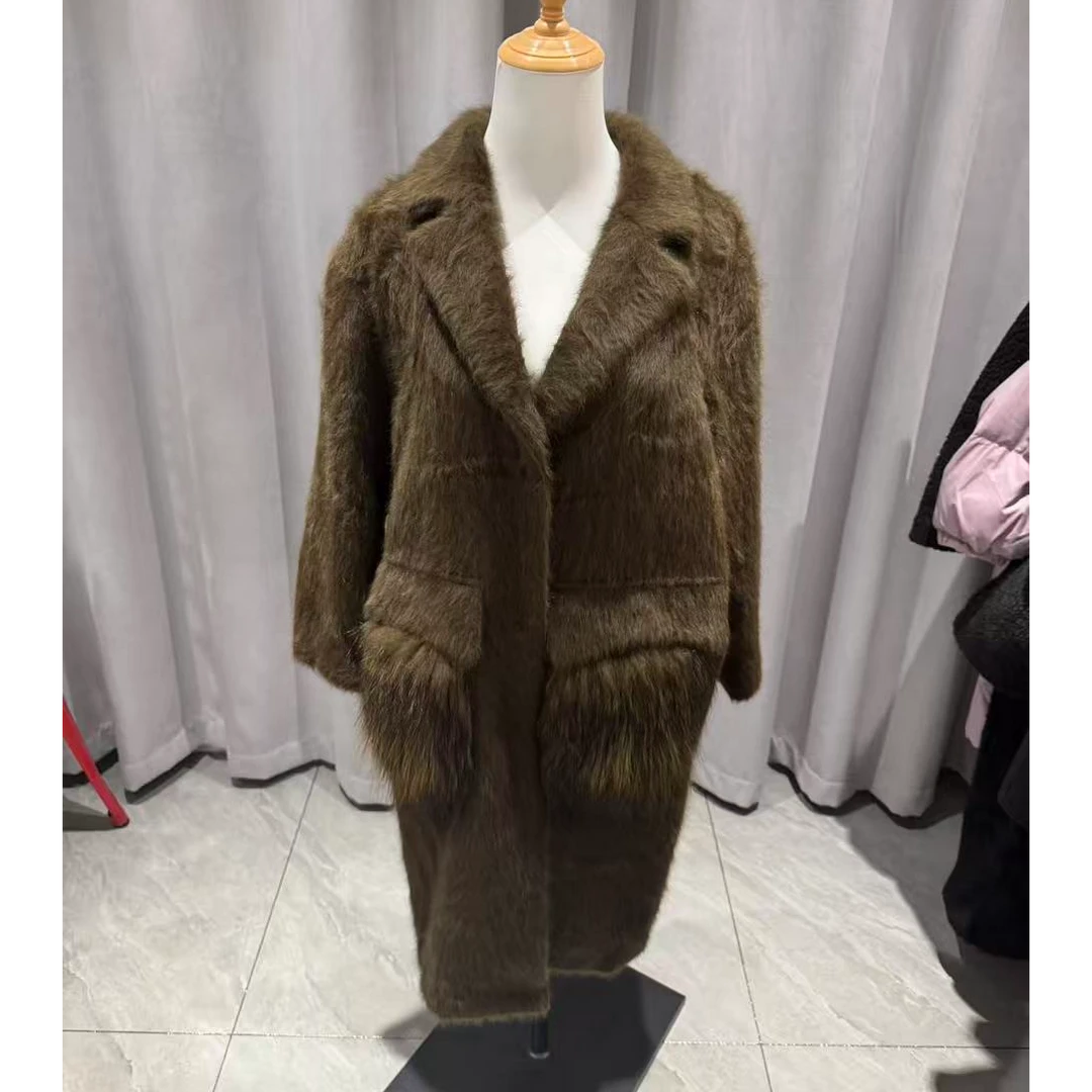 皮草狐狸毛大衣口袋狐狸毛可以穿到135斤身高不限制