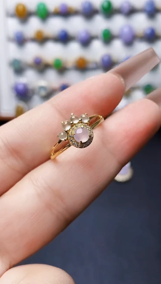 银S925镶嵌戒指翡翠3011