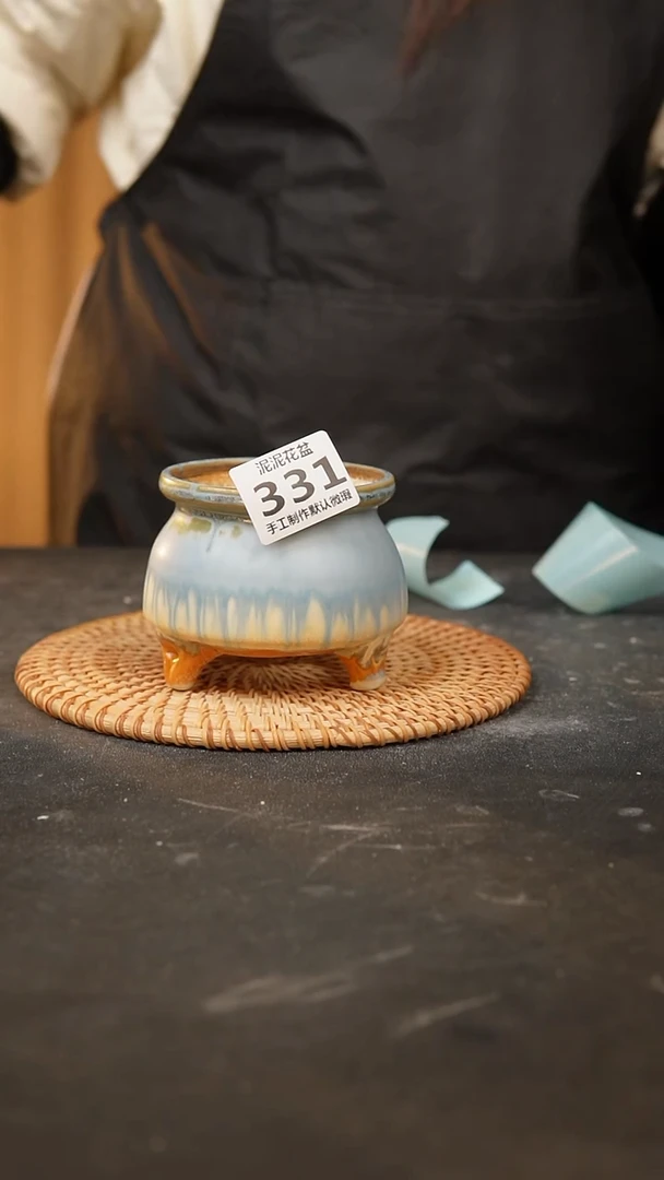 【闪购商品】瓷片331泥泥手工花盆