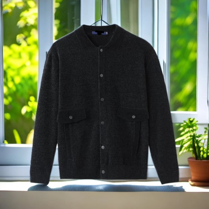 021A#【木兮兮专属】2026年秋冬男士气质简约成熟稳重舒适针织外套