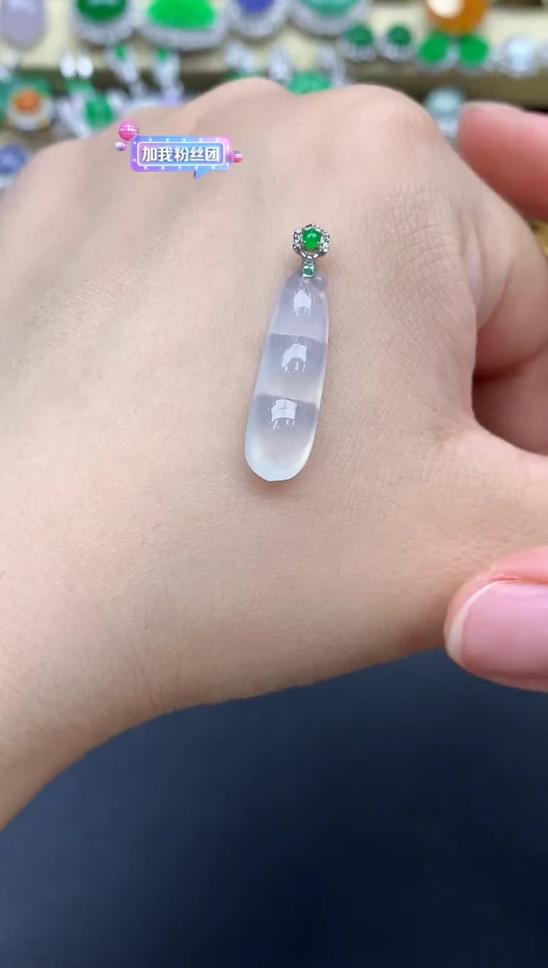 翡翠18K金镶嵌颈饰83-春日珠宝