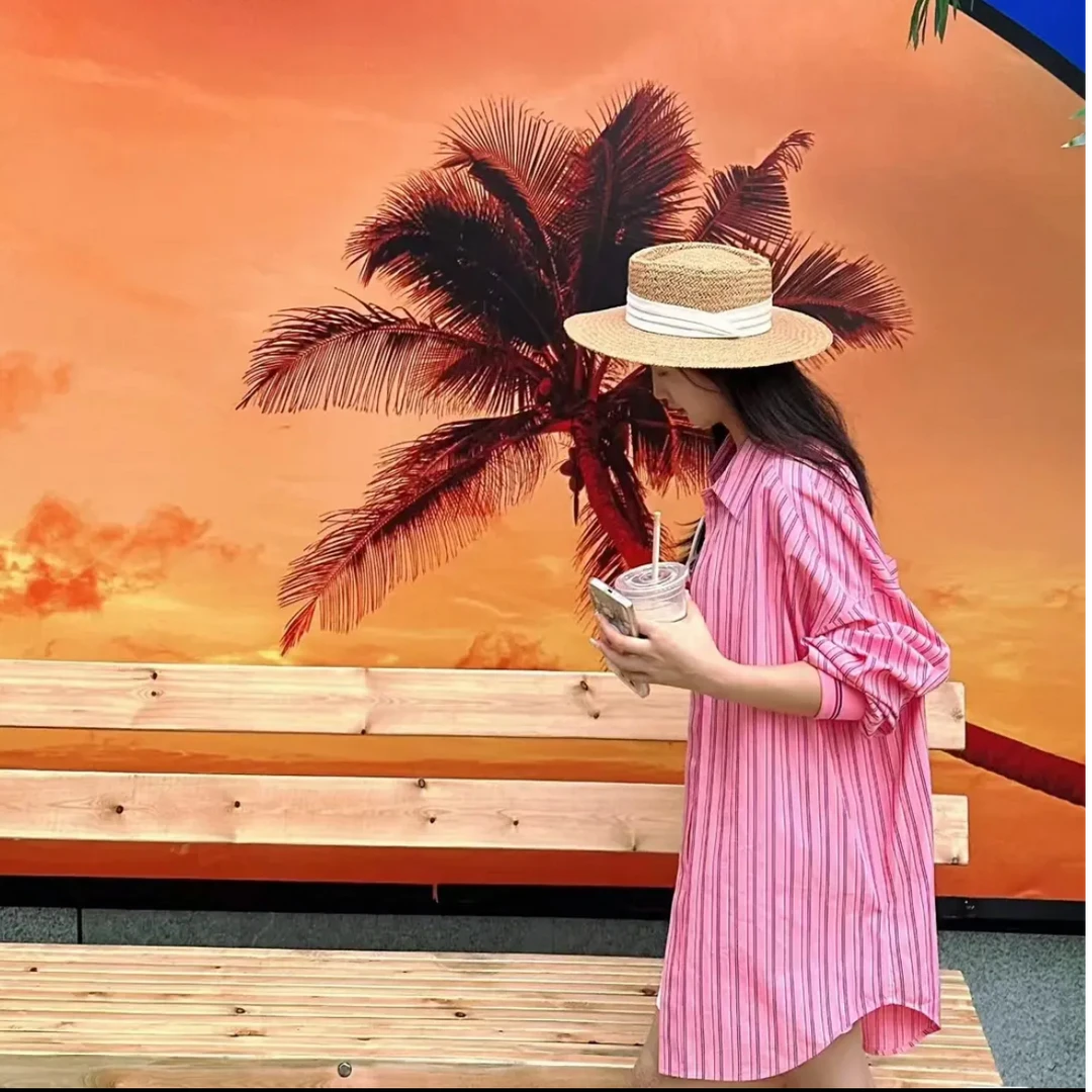 AMASS 阿玛施休闲时尚宽松时尚条纹衬衣5300811-1P20679-001