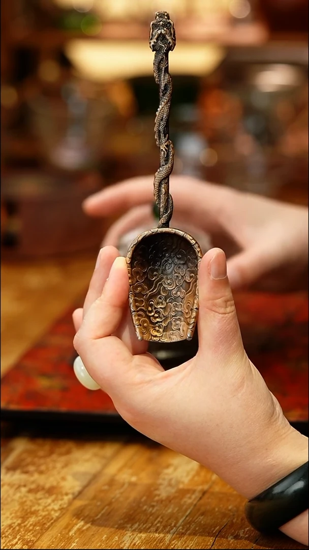 云龙茶勺/茶匙/古铜