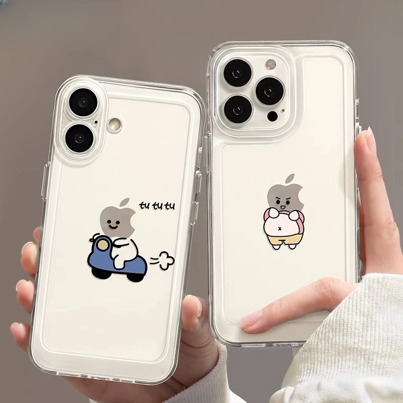 适用于苹果16promax手机壳新15小小摩托14卡通12春天15不发黄16软