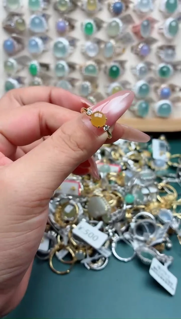 银S925镶嵌戒指翡翠.